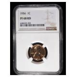 1956 WHEAT CENT NGC PF68 RD