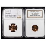 (2) GRADED LINCOLN CENTS