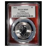 2021 CANADA RED TAILED HAWK 1/2 OZ SLVER PCGS MS69