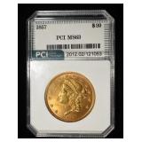 1857 $20 LIBERTY GOLD PCI CH BU