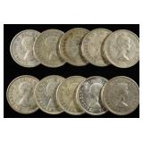 (10) 80% SILVER CANADIAN QUARTERS