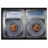 1950-D & 1955-D WHEAT CENTS PCGS MS66RD