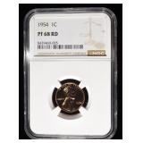 1954 WHEAT CENT NGC PF68 RD