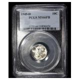 1945-D MERCURY DIME PCGS MS66FB