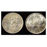 (2) 80% SILVER $1 CANADIAN COINS