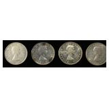 (4) 80% SILVER CANADIAN 50C COINS