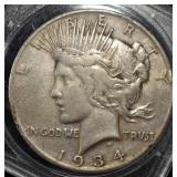 1934-S PEACE DOLLAR NO-FEATHERS