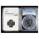 (2) GRADED JEFFERSON NICKELS