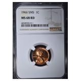 1966 SMS LINCOLN CENT NGC MS68RD