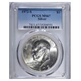 1972-S SILVER EISENHOWER DOLLAR PCGS MS-67