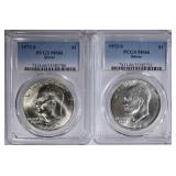 1972-S & 73-S SILVER IKE DOLLARS, PCGS MS-67