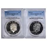 1973-S, & 74-S CLAD IKE DOLLARS PCGS PR-69DCAM