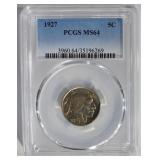 1927 BUFFALO NICKEL PCGS MS64