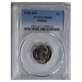 1938-D/S BUFFALO NICKEL PCGS MS66