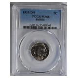 1938-D/S BUFFALO NICKEL PCGS MS66