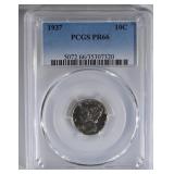 1937 MERCURY DIME PCGS PR66