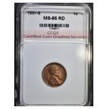 1931-S LINCOLN CENT CCGS GEM BU RD