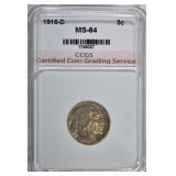 1916-D BUFFALO NICKEL CCGS CH BU