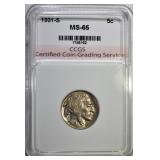 1931-S BUFFALO NICKEL CCGS GEM BU