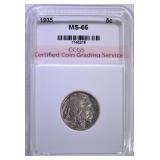 1935 BUFFALO NICKEL CCGS GEM BU