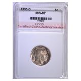 1935-D BUFFALO NICKEL CCGS SUPERB GEM