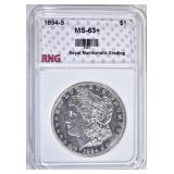 1894-S MORGAN DOLLAR RNG CH BU+