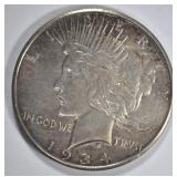 1934-S PEACE DOLLAR  AU