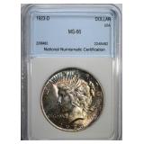 1923-D PEACE DOLLAR NNC GEM UNC