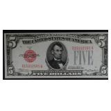 1928 B $5 RED SEAL LEGAL TENDER NOTE