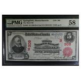 1902 RED SEAL $5 NATIONAL CURRENCY PMG 58