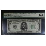 1934A $5 FEDERAL RESERVE NOTE NEW YORK