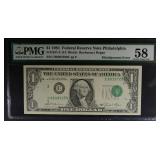 1981 $1 FEDERAL RESERVE NOTE PMG 58