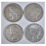 2-27-D, 34-D & 35-S PEACE DOLLARS, CIRC