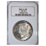 1884-O MORGAN DOLLAR NGC MS63