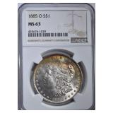 1885-O MORGAN DOLLAR NGC MS63