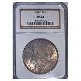 1887 MORGAN DOLLAR NGC MS64