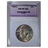 1948-D FRANKLIN HALF DOLLAR TONED