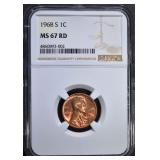 1968-S LINCOLN CENT NGC MS67RD