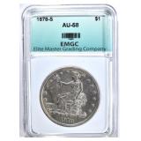 1878-S TRADE DOLLAR, EMGC AU/BU