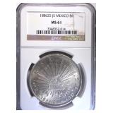 1886 ZS JS MEXICO 8 REALES, NGC MS-61