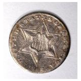 1858 3-CENT SILVER, AU