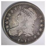 1817 BUST HALF DOLLAR, VF BETTER DATE