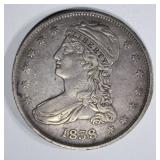 1838 BUST HALF DOLLAR  AU