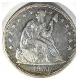 1860-O SEATED LIBERTY DOLLAR