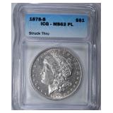 1878-S MORGAN DOLLAR ICG - MS63 PL