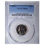 1954 JEFFERSON NICKEL PCGS PR68