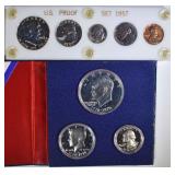 SILVER PROOF SETS: 1957 & 1976 3 PCS