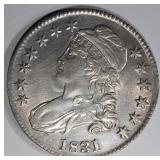 1831 CAPPED BUST HALF DOLLAR  BU