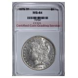 1878 7F MORGAN DOLLAR CCGS CH BU