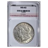 1892 MORGAN DOLLAR CCGS CH BU